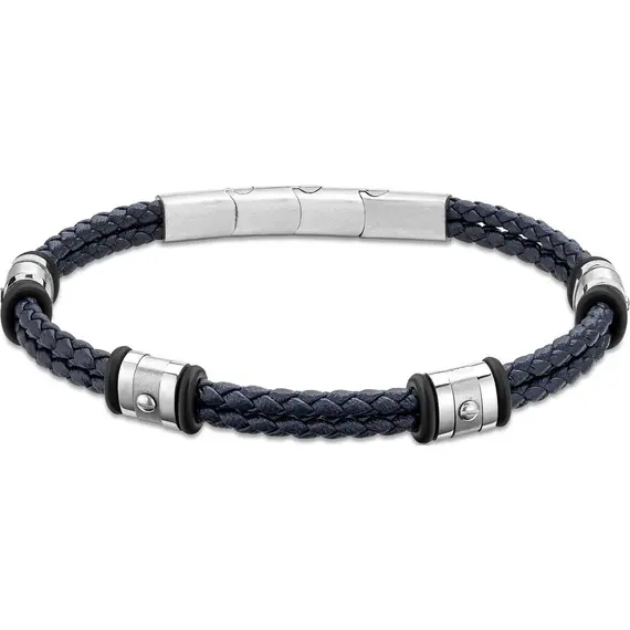 DUCATI Contesa Leather and Stainless Steel Bracelet DTAGB0003701