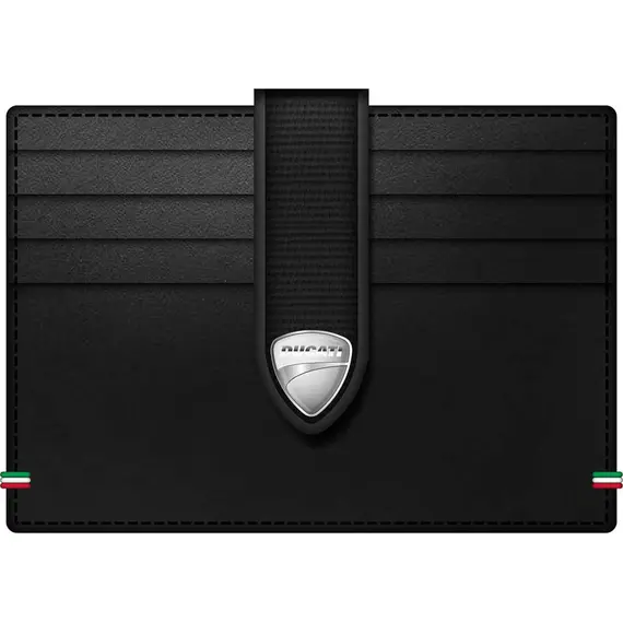 DUCATI Corse Sicuro Καρτοθήκη Μαύρη Από Δέρμα 105mm x 80mm DTLGD0000601