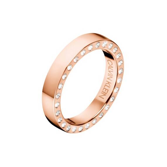 CALVIN KLEIN Hook Rose Gold Stainless Steel Ring KJ06PR1402