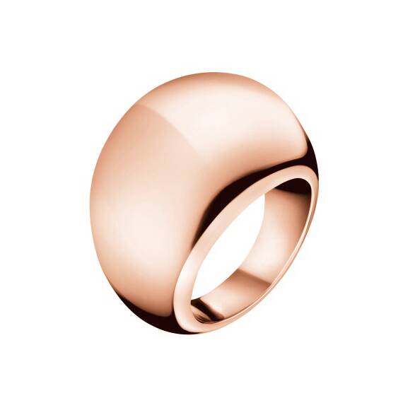 CALVIN KLEIN Ellipse Rose Gold Stainless Steel Ring KJ3QPR1001