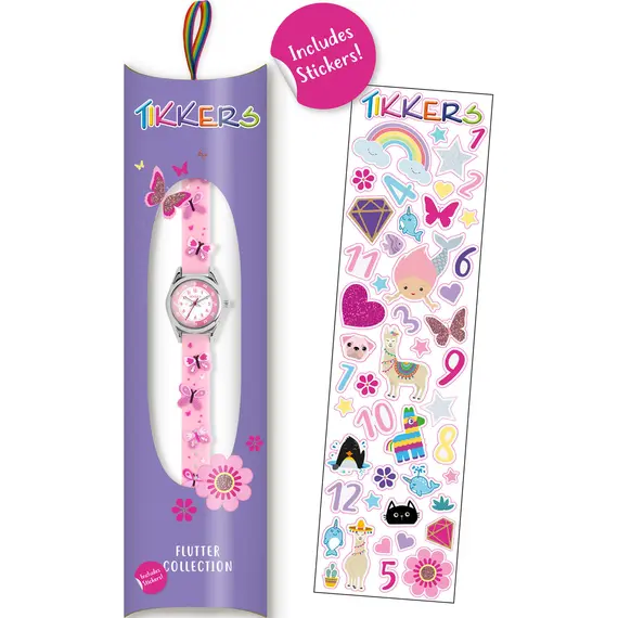 TIKKERS Girls' Time Teaching Watch with Butterflies ATK1111, image 4