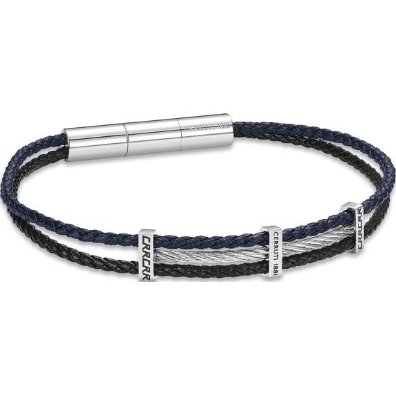 CERRUTI Leather Stainless Steel Bracelet CIAGB0011701