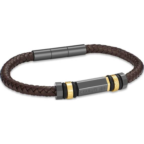 CERRUTI Leather Stainless Steel Bracelet CIAGB0011903