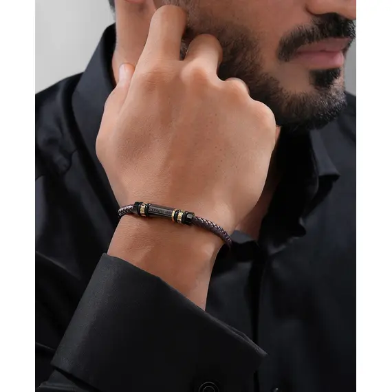 CERRUTI Leather Stainless Steel Bracelet CIAGB0011903, image 3