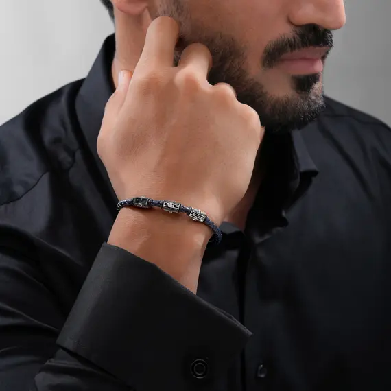CERRUTI Leather Stainless Steel Bracelet CIAGB0012002, image 4