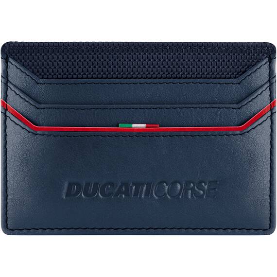 DUCATI Corse Elegante Καρτοθήκη Μπλε Από Δέρμα 105mm x 77mm DTLGD2000302