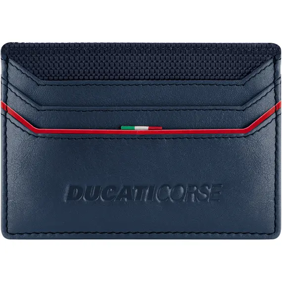 DUCATI Corse Elegante Καρτοθήκη Μπλε Από Δέρμα 105mm x 77mm DTLGD2000302