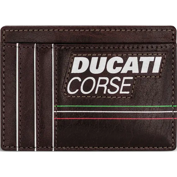 DUCATI Corse Stile Καρτοθήκη Καφέ Από Δέρμα 105mm x 77mm DTLGD2200602