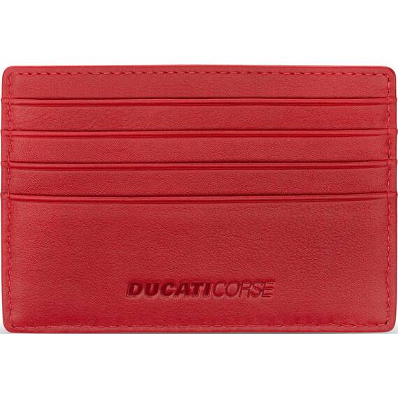 DUCATI Corse Tectonic Καρτοθήκη Μαύρη Κόκκινη Από Δέρμα 105mm x 77mm DTLGD2200901
