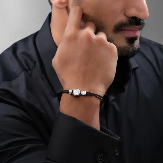 CERRUTI Leather Stainless Steel Bracelet CIAGB0012302, image 4