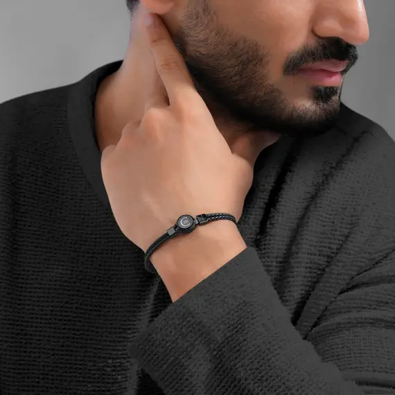 CERRUTI Leather Stainless Steel Bracelet CIAGB0012303, image 4