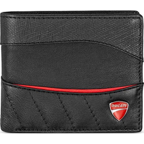 DUCATI Enzo Πορτοφόλι Μαύρο Από Δέρμα 110mm x 90mm DTLGW0000205