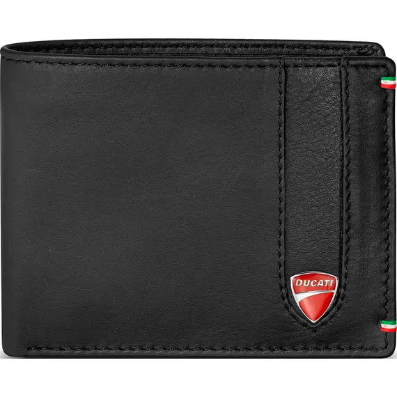 DUCATI Sicuro Πορτοφόλι Μαύρο Από Δέρμα 110mm x 90mm DTLGW0000601