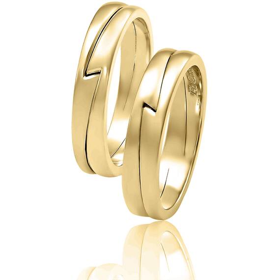 FACADORO Wedding Ring With Pattern Gold K14 WR-21G