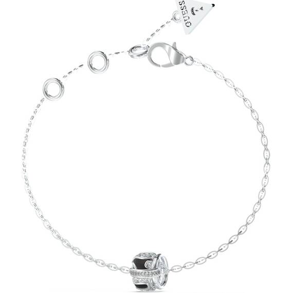 GUESS STEEL Fabulous Me Ασημένιο Βραχιόλι Με Σχέδιο Και Ζιργκόν 21cm JUBB05192JWRHBKL