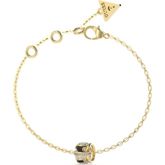 GUESS STEEL Fabulous Me Χρυσό Βραχιόλι Με Σχέδιο Και Ζιργκόν 21cm JUBB05192JWYGBKL