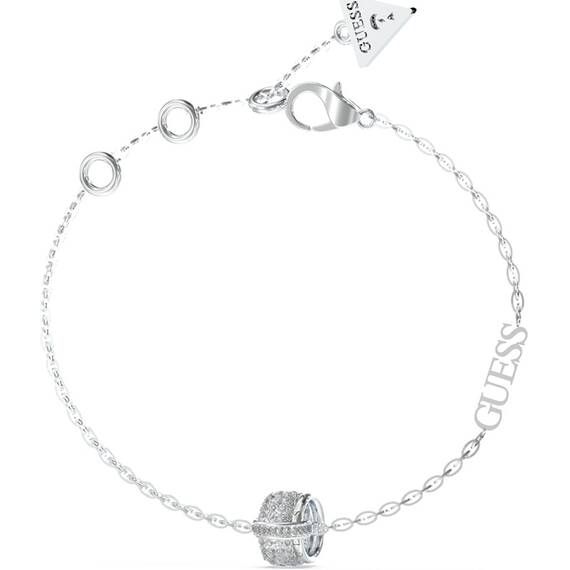 GUESS STEEL Fabulous Me Ασημένιο Βραχιόλι Με Σχέδιο Και Ζιργκόν 21cm JUBB05196JWRHL