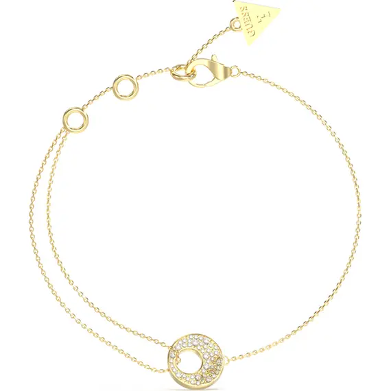 GUESS STEEL Blooming Summer Χρυσό Βραχιόλι Με Ζιργκόν 21cm JUBB05224JWYGL
