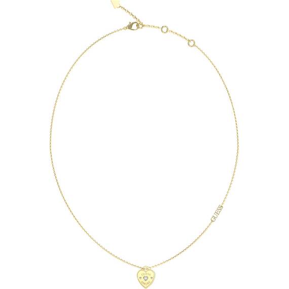 GUESS STEEL Amore Χρυσό Κολιέ Με Καρδιά 40.7cm-45.7cm JUBN05056JWYGT-U