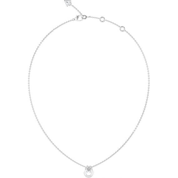 GUESS STEEL Lily Ασημένιο Κολιέ Με Λουλούδι 40.7cm-45.7cm JUBN05107JWRHT-U