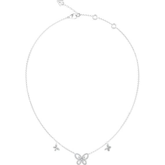 GUESS STEEL Lily Ασημένιο Κολιέ Με Πεταλούδες 40.7cm-45.7cm JUBN05112JWRHT-U