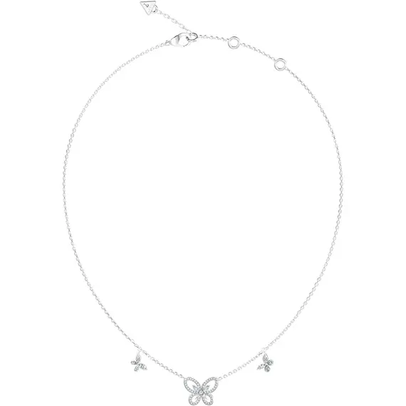 GUESS STEEL Lily Ασημένιο Κολιέ Με Πεταλούδες 40.7cm-45.7cm JUBN05112JWRHT-U