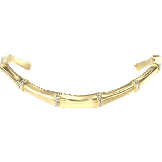 GUESS STEEL Bamboo Χρυσό Κολιέ Με Ζιργκόν JUBN05159JWYGT-U
