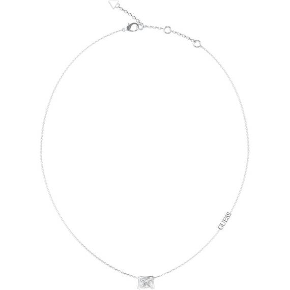 GUESS STEEL Bamboo Ασημένιο Κολιέ Με Ζιργκόν 40.7cm-45.7cm JUBN05170JWRHT-U