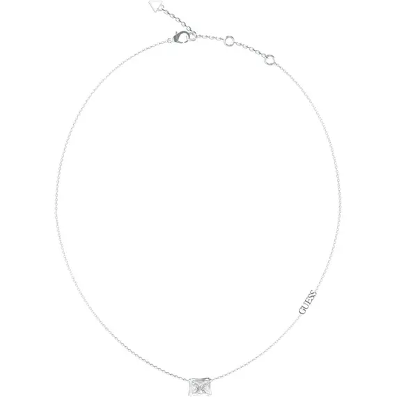 GUESS STEEL Bamboo Ασημένιο Κολιέ Με Ζιργκόν 40.7cm-45.7cm JUBN05170JWRHT-U