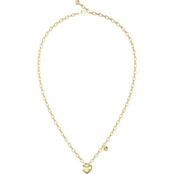 GUESS STEEL Crazy In Love Χρυσό Κολιέ Με Καρδιά 40.7cm-45.7cm JUBN05216JWYGT-U