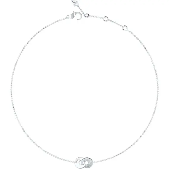 GUESS STEEL Blooming Summer Ασημένιο Κολιέ Με Ζιργκόν 40.7cm-45.7cm JUBN05219JWRHT-U
