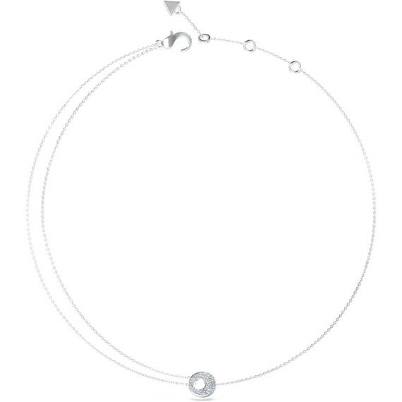 GUESS STEEL Blooming Summer Ασημένιο Κολιέ Με Ζιργκόν 40.7cm-45.7cm JUBN05223JWRHT-U