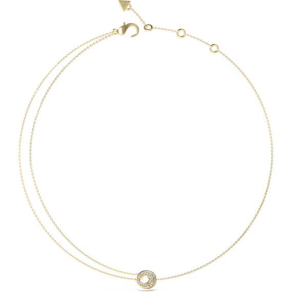 GUESS STEEL Blooming Summer Χρυσό Κολιέ Με Ζιργκόν 40.7cm-45.7cm JUBN05223JWYGT-U