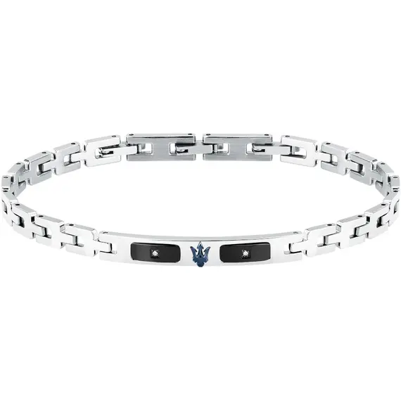 MASERATI Diamonds Βραχιόλι Από Ανοξείδωτο Ατσάλι Με Τρίαινα 18cm-21.5cm JM125ATY24