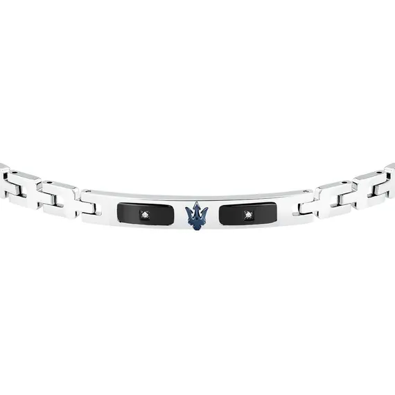 MASERATI Diamonds Βραχιόλι Από Ανοξείδωτο Ατσάλι Με Τρίαινα 18cm-21.5cm JM125ATY24, image 2