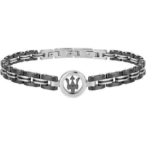 MASERATI Ceramic Βραχιόλι Από Ανοξείδωτο Ατσάλι Και Κεραμικό Μαύρο 21.5cm JM219AQH13