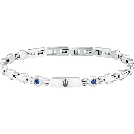 MASERATI Sapphire Stainless Steel Bracelet with Blue Lab-Grown Sapphires 18cm–21.5cm JM335AXO12