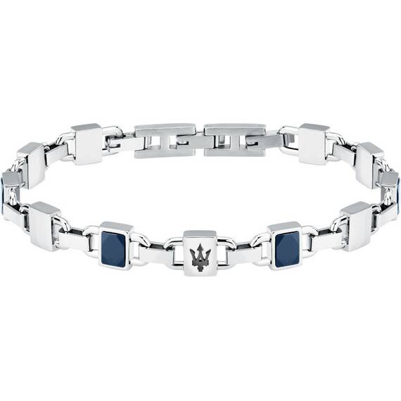 MASERATI Ceramic Βραχιόλι Από Ανοξείδωτο Ατσάλι Και Κεραμικό Μπλε 19cm-22cm JM424ATZ42