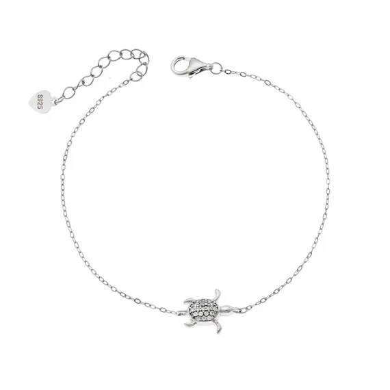 Βραχιόλι Senza Silver 925, Χελώνα με ζιργκόν