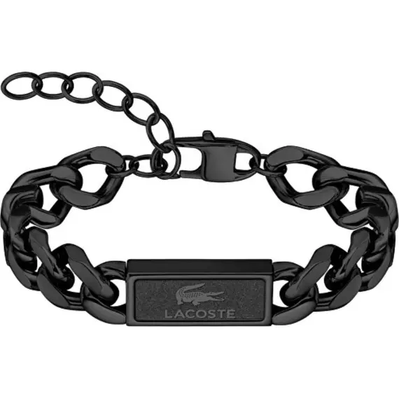 LACOSTE Backhand Βραχιόλι Μαύρο Από Ανοξείδωτο Ατσάλι 19cm 2040441