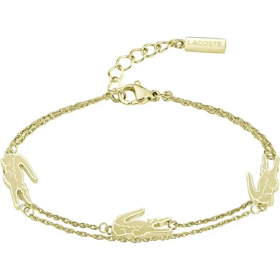 LACOSTE Crocodile Βραχιόλι Χρυσό Από Ανοξείδωτο Ατσάλι 17cm-19cm 2040470