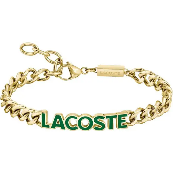 LACOSTE Script Βραχιόλι Χρυσό Από Ανοξείδωτο Ατσάλι 19cm 2040477