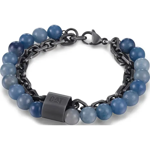 CATERPILLAR Beads Βραχιόλι Από Ανοξείδωτο Ατσάλι Και Χάντρες 21cm J013B08126