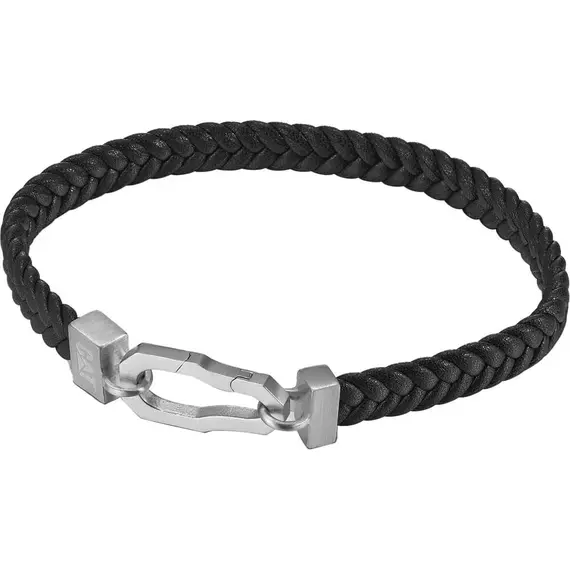 CATERPILLAR Weave Βραχιόλι Από Δέρμα Και Ανοξείδωτο Ατσάλι 21.5cm J017B30112