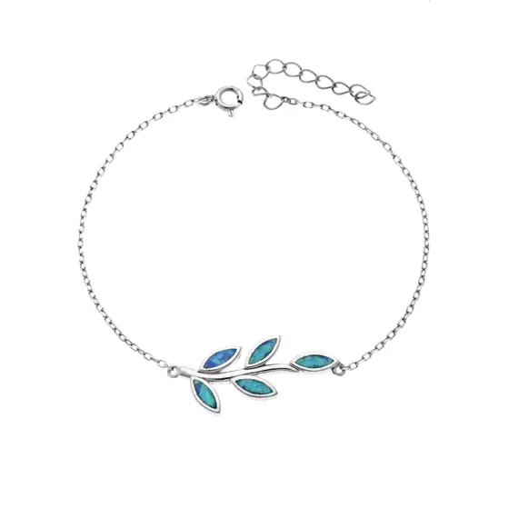 Κολιέ Senza από ασήμι 925, κλαδάκι με Opal