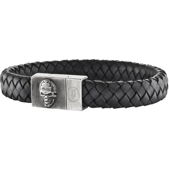POLICE Eternal 20cm Leather Stainless Steel Bracelet 25686BLB-01L