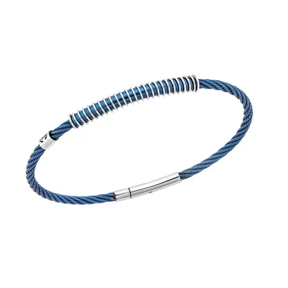 Βραχιόλι Senza Men&#039;s Steel, με δίχρωμο σχέδιο συρματόσχοινο