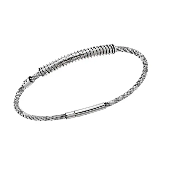 Βραχιόλι Senza Men&#039;s Steel, με σχέδιο συρματόσχοινο