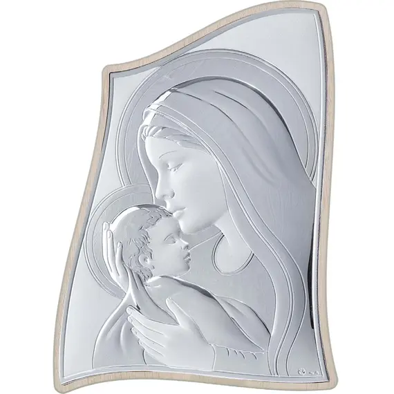 PRINCESILVERO Asymmetric Silver Icon 925 with Beige Wooden Back 4.5x6 MA/E903/5ST