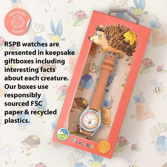 TIKKERS X RSPB Hedgehog Coral Strap TKRSPB07, image 2
